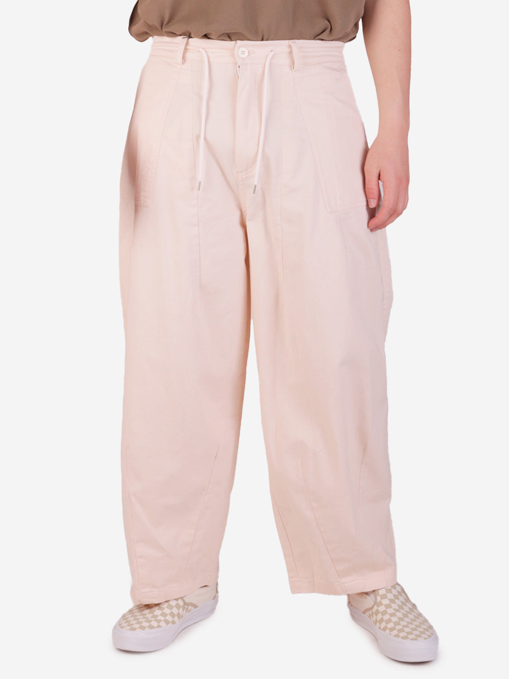 FRIZMWORKS Pantaloni Balloon avorio in twill di cotone avorio Urbanstaroma