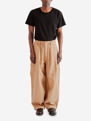 FRIZMWORKS Pantaloni cargo ballonn beige in twill di cotone Beige