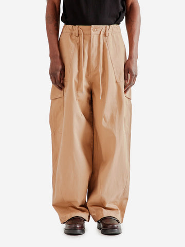 FRIZMWORKS Pantaloni cargo ballonn beige in twill di cotone Beige