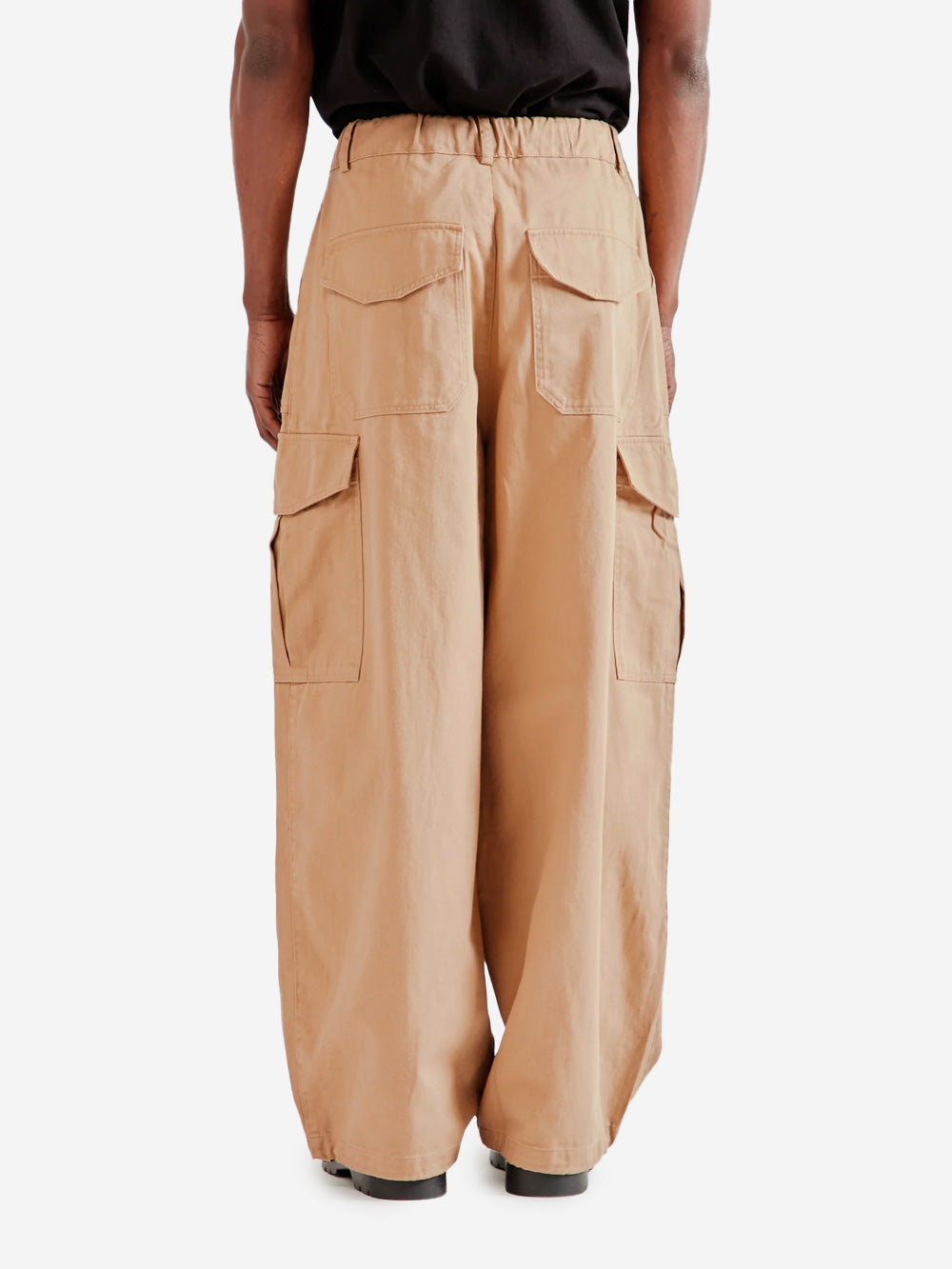 FRIZMWORKS Pantaloni cargo ballonn beige in twill di cotone Beige Urbanstaroma
