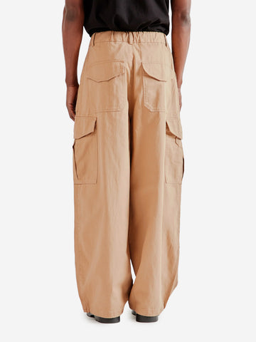 FRIZMWORKS Pantaloni cargo ballonn beige in twill di cotone Beige