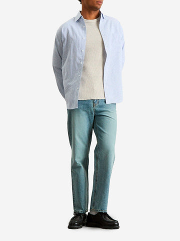 FRIZMWORKS Camicia oversize OG stripe Bianco blu
