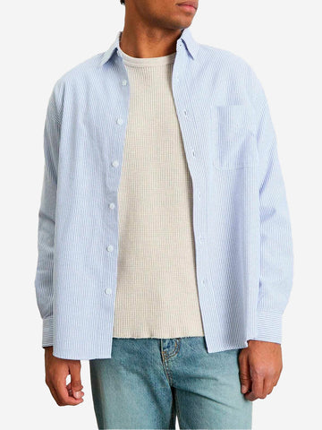 FRIZMWORKS Camicia oversize OG stripe Bianco blu