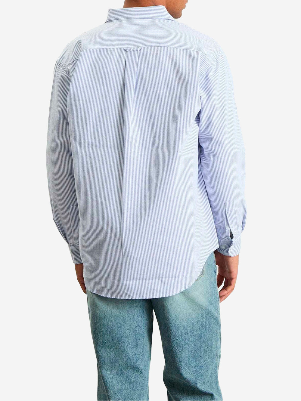 FRIZMWORKS Camicia oversize OG stripe Bianco blu Urbanstaroma