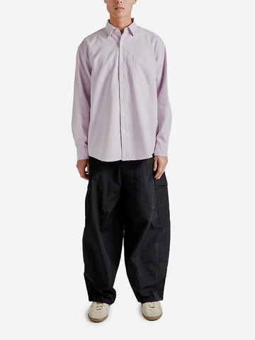 FRIZMWORKS Camicia oversize OG stripe viola Bianco viola