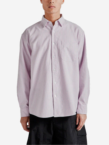FRIZMWORKS Camicia oversize OG stripe viola Bianco viola