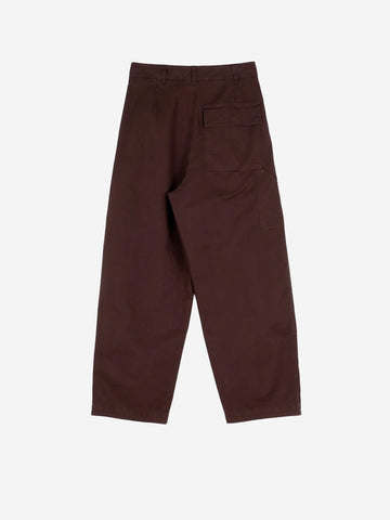 GIRLS OF DUST Pantaloni marroni wide pleated 'Ambassador' Caffe'