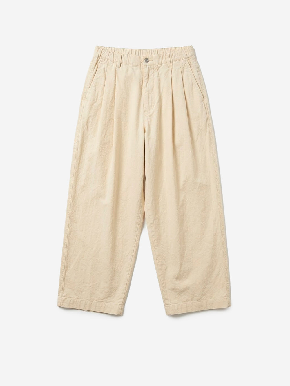 GIRLS OF DUST Pantaloni beige a gamba larga 'British Worker' in misto lino Beige Urbanstaroma