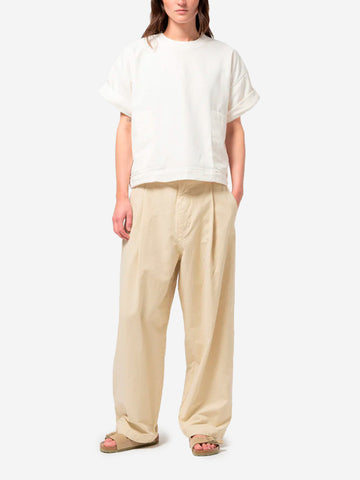 GIRLS OF DUST Pantaloni beige a gamba larga 'British Worker' in misto lino Beige