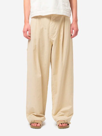 GIRLS OF DUST Pantaloni beige a gamba larga 'British Worker' in misto lino Beige
