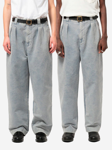 GIRLS OF DUST Pantaloni Wide Leg in Cotone Nebraska blu Celeste