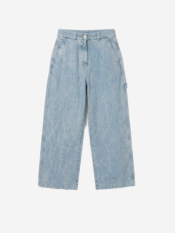 GIRLS OF DUST Chino 'Submarine' in denim blu perla Blue