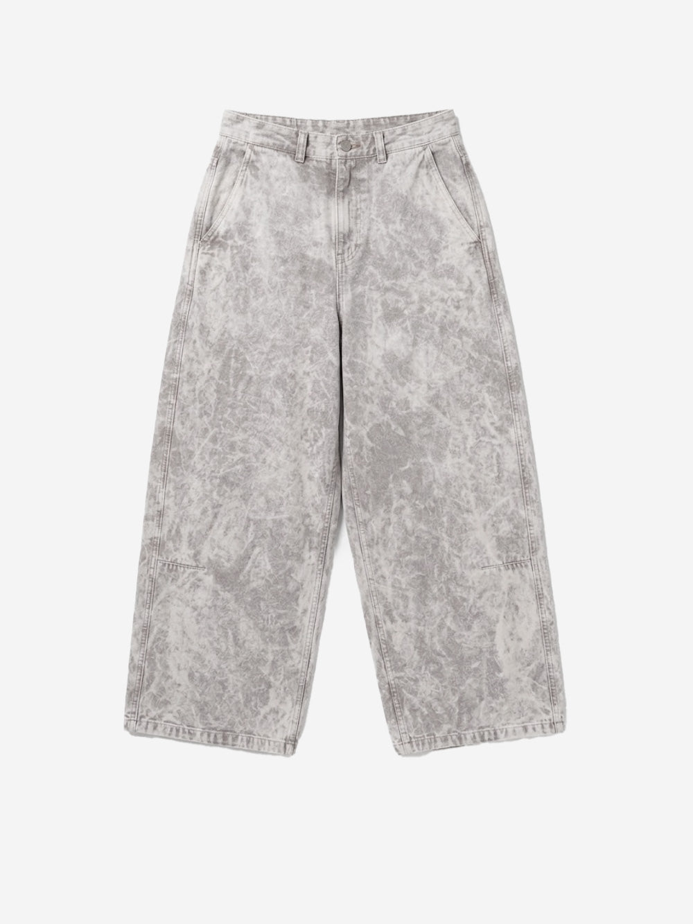 GIRLS OF DUST Chino a gamba ampia 'Atlantide' in tela color marmo Grigio Urbanstaroma