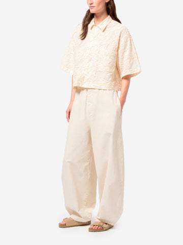 GIRLS OF DUST Pantaloni 'Sultan' con gamba a palloncino in misto lino White