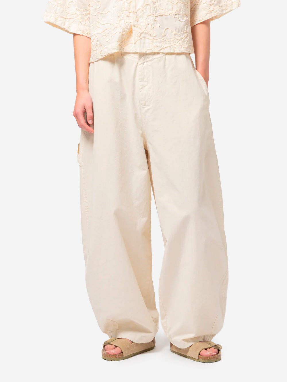 GIRLS OF DUST Pantaloni 'Sultan' con gamba a palloncino in misto lino White Urbanstaroma