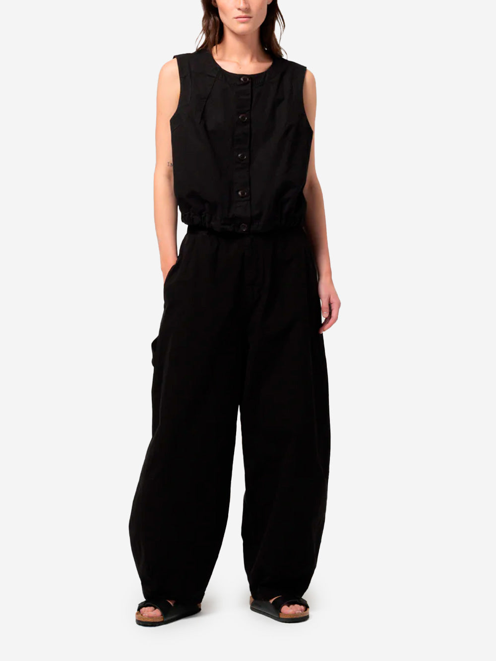 GIRLS OF DUST Pantaloni 'Sultan' neri con gamba a palloncino in misto lino Nero Urbanstaroma