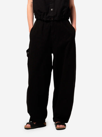 GIRLS OF DUST Pantaloni 'Sultan' neri con gamba a palloncino in misto lino Nero