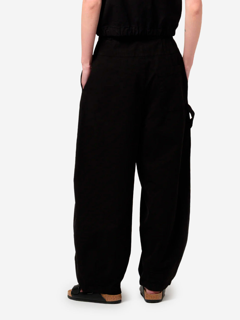 GIRLS OF DUST Pantaloni 'Sultan' neri con gamba a palloncino in misto lino Nero Urbanstaroma