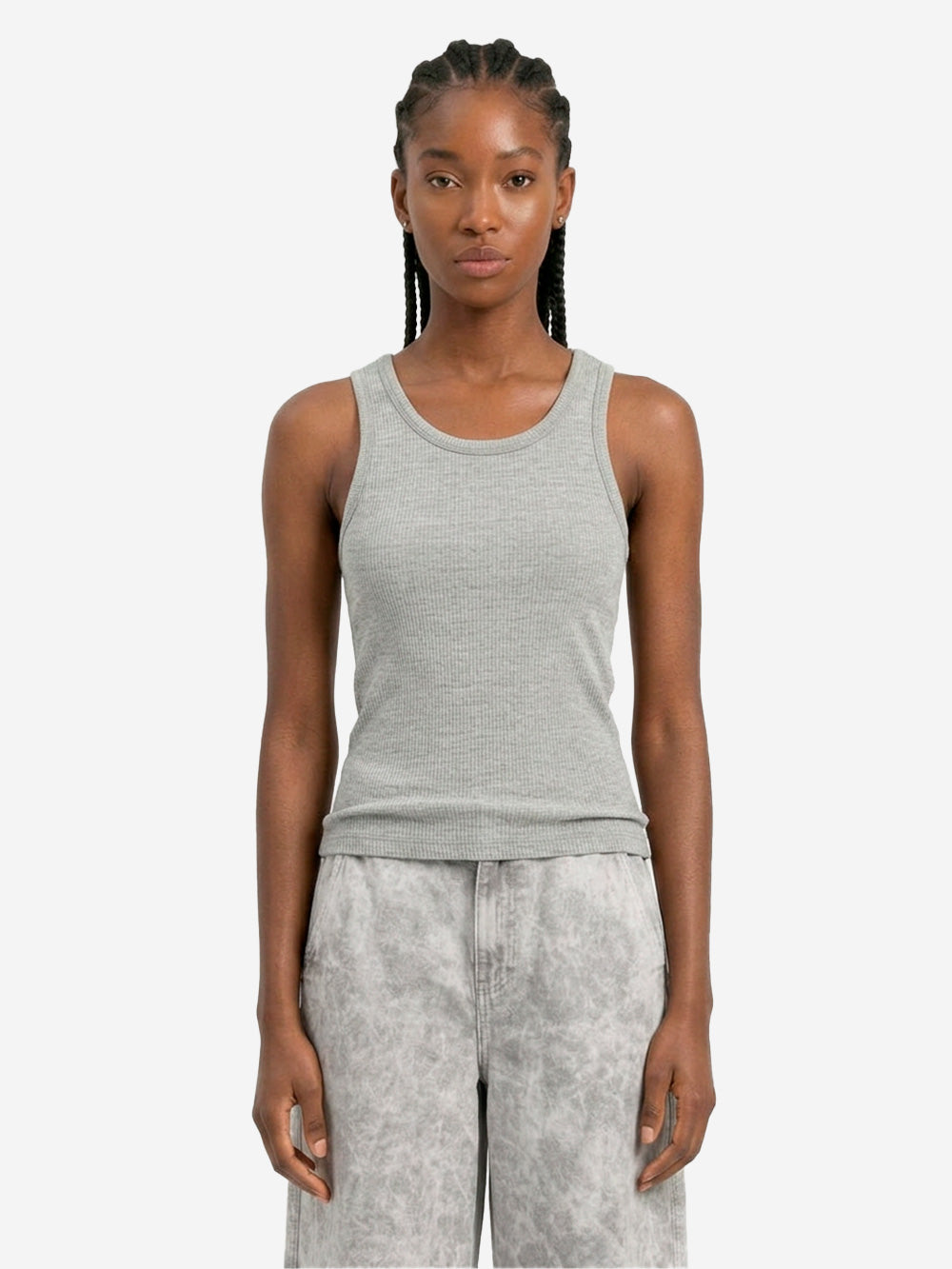 ONLY Onlhenny Life Canotta Donna - Girocollo Regolare, Colore Grigio, Taglia L - Moda Danese