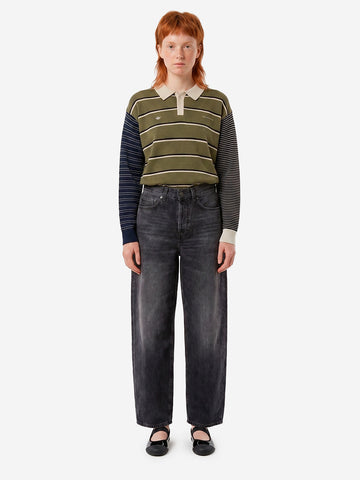 HAIKURE Jeans 'Bethany' neri cropped a gamba ampia Black