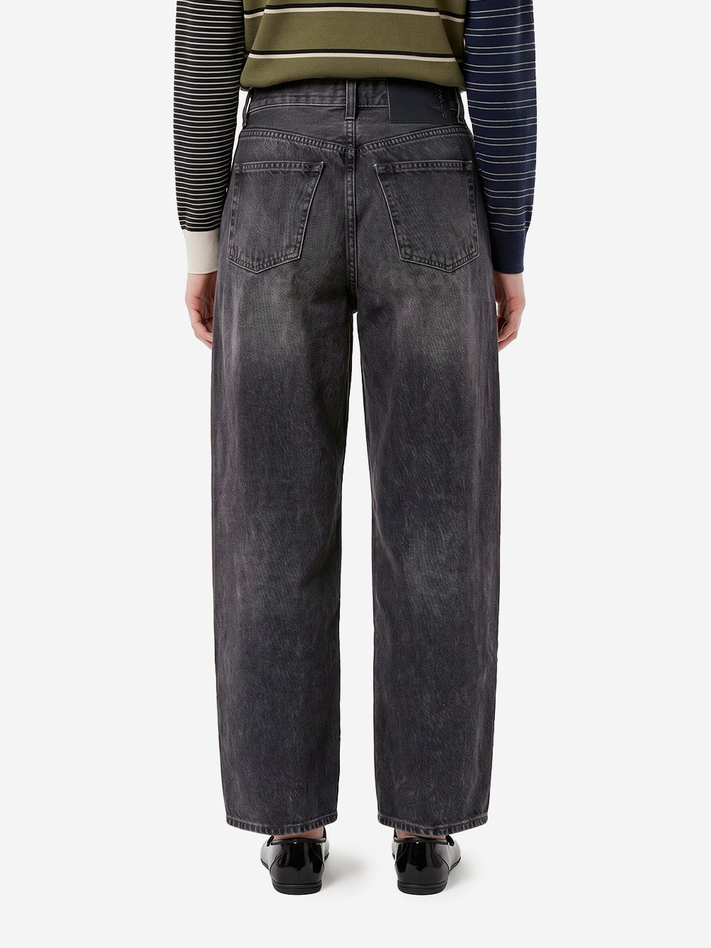 HAIKURE Jeans 'Bethany' neri cropped a gamba ampia Black Urbanstaroma