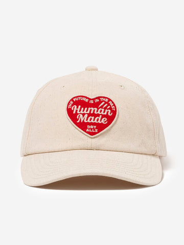 HUMAN MADE Cappello bianco a 6 pannelli con patch a forma di cuore Bianco