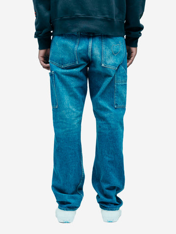 HUMAN MADE Jeans cimosati straight 'Futura' lavaggio indigo chiaro Denim
