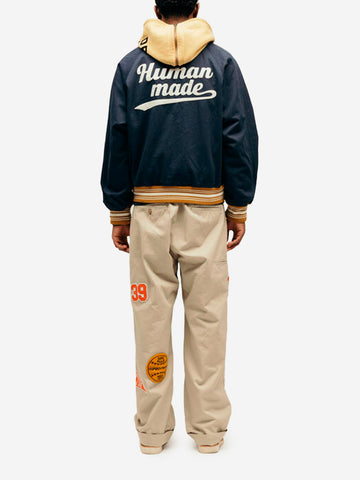HUMAN MADE Pantaloni beige College con ricami Beige