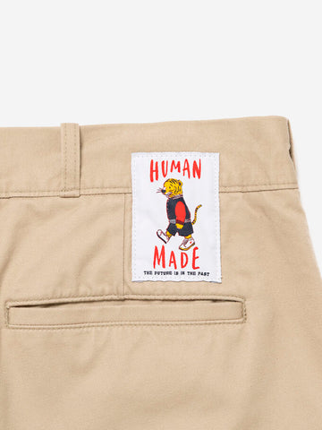 HUMAN MADE Pantaloni beige College con ricami Beige