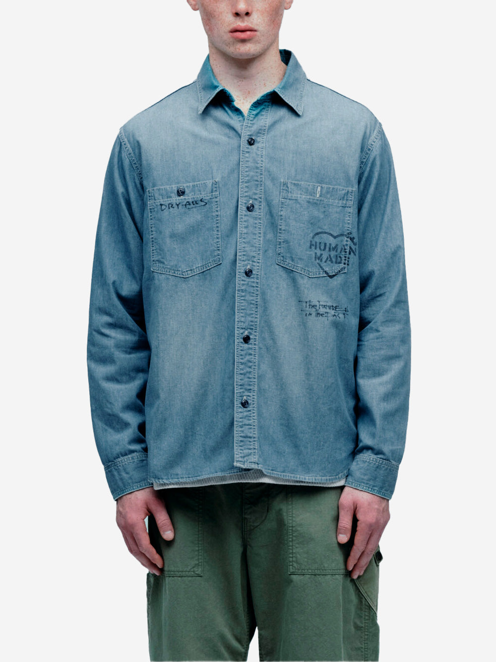HUMAN MADE Camicia Mlitary Chambray blu Blu Urbanstaroma