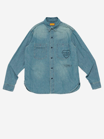 HUMAN MADE Camicia Mlitary Chambray blu Blu