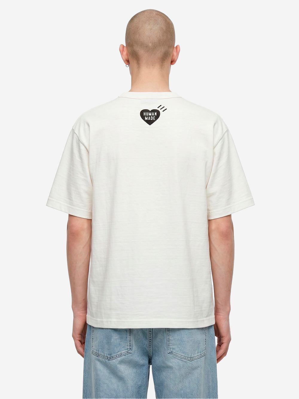 HUMAN MADE T-shirt in cotone bianco con grafica e colletto rinforzato Bianco Urbanstaroma