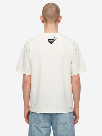 HUMAN MADE T-shirt in cotone bianco con grafica bear e colletto rinforzato Bianco