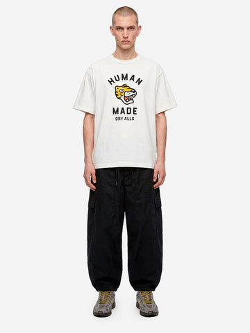 HUMAN MADE T-shirt in cotone bianco con grafica tiger e colletto rinforzato Bianco