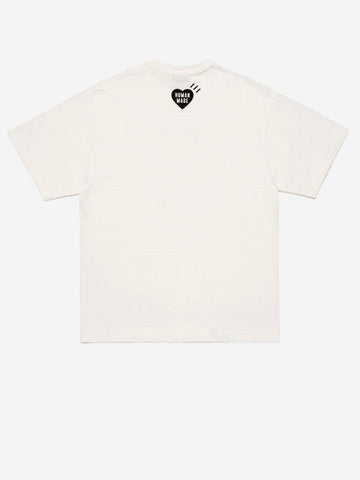 HUMAN MADE T-shirt in cotone bianco con grafica tiger e colletto rinforzato Bianco