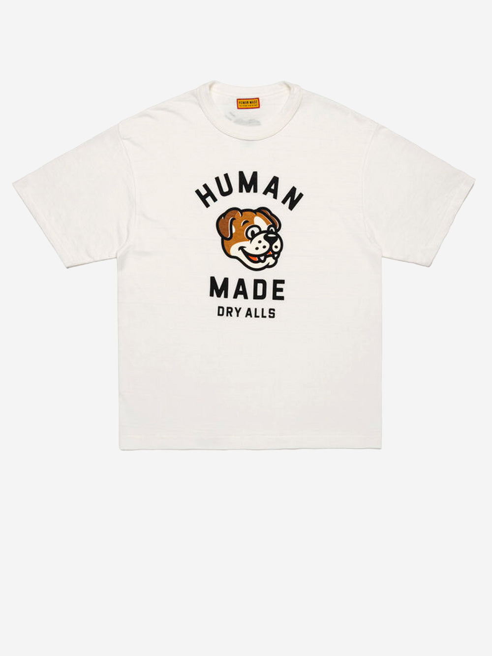 HUMAN MADE T-shirt in cotone bianco con grafica dog e colletto rinforzato Bianco Urbanstaroma
