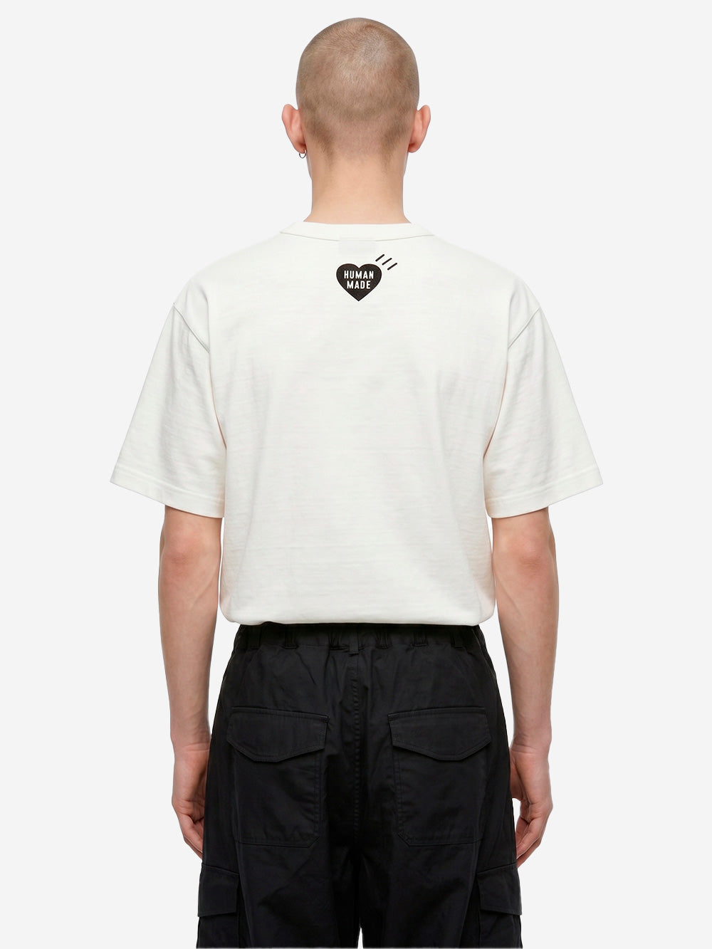 HUMAN MADE T-shirt in cotone bianco con grafica dog e colletto rinforzato Bianco Urbanstaroma