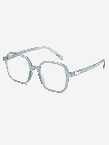 IZIPIZI Occhiali da lettura celesti ghiaccio 'Office' forma quadrata oversize Blue