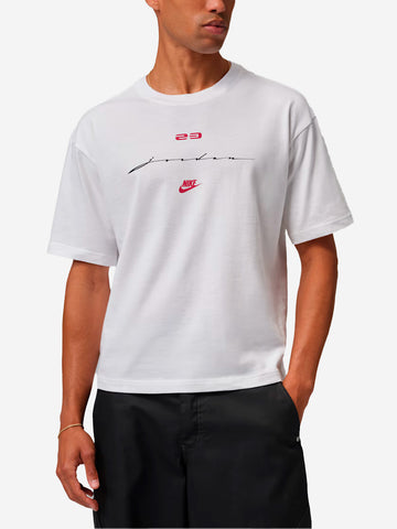 JORDAN T-shirt bianca 'Flight' con logo Script Bianco