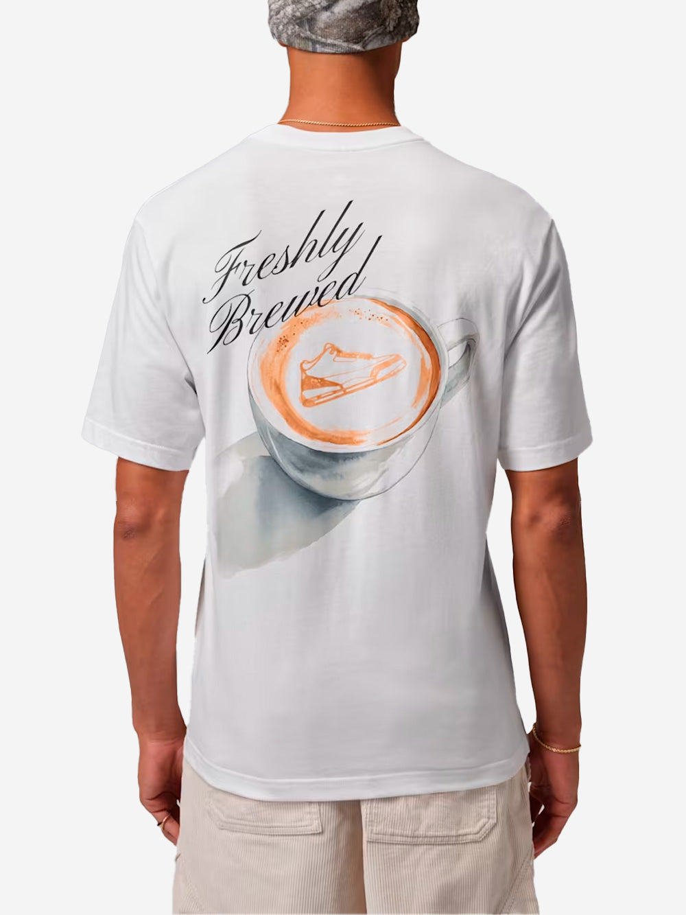 JORDAN T-shirt bianca 'Latte Art' con grafica AJ3 Bianco Urbanstaroma