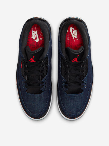 JORDAN Air Jordan 3 x Levi's 'Indigo Gym Red' Indigo