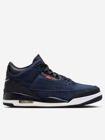 JORDAN Air Jordan 3 x Levi's 'Indigo Gym Red' Indigo
