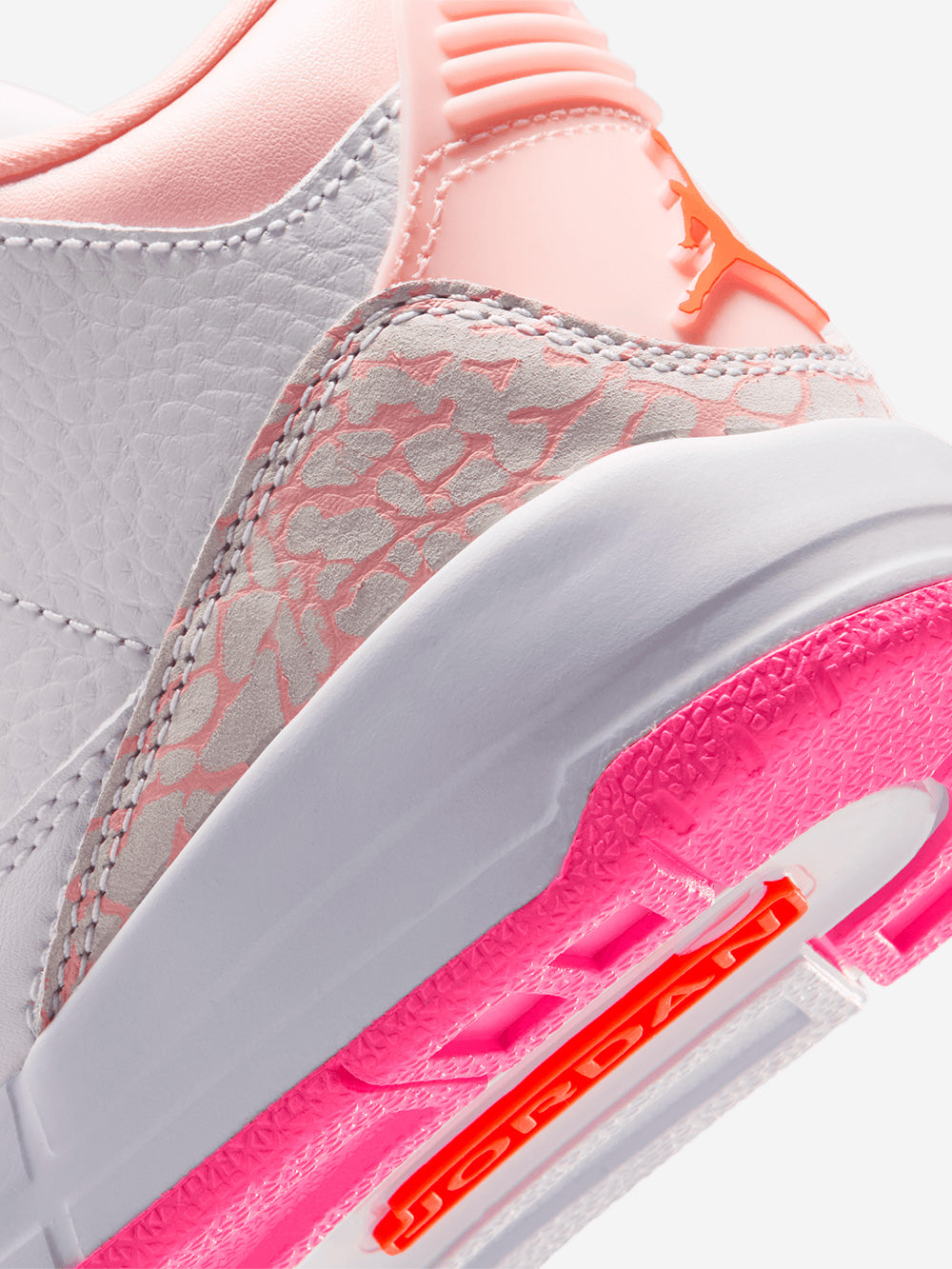 JORDAN Air Jordan 3 Retro 'Pearl Pink Hyper Orange' Bambini piccoli Bianco rosa Urbanstaroma