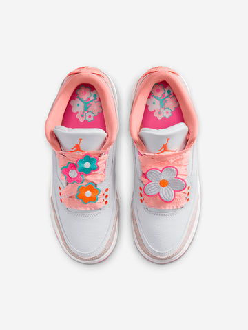 JORDAN Air Jordan 3 'Pearl Pink Hyper Orange' Big Kids Bianco rosa
