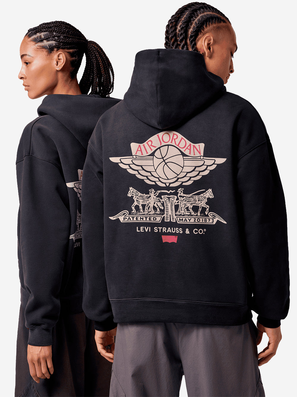 JORDAN Felpa con cappuccio nera e zip a due vie x Levi's Nero Urbanstaroma