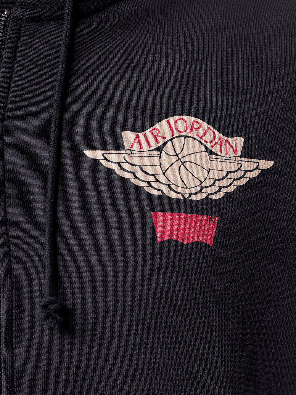 JORDAN Felpa con cappuccio nera e zip a due vie x Levi's Nero Urbanstaroma