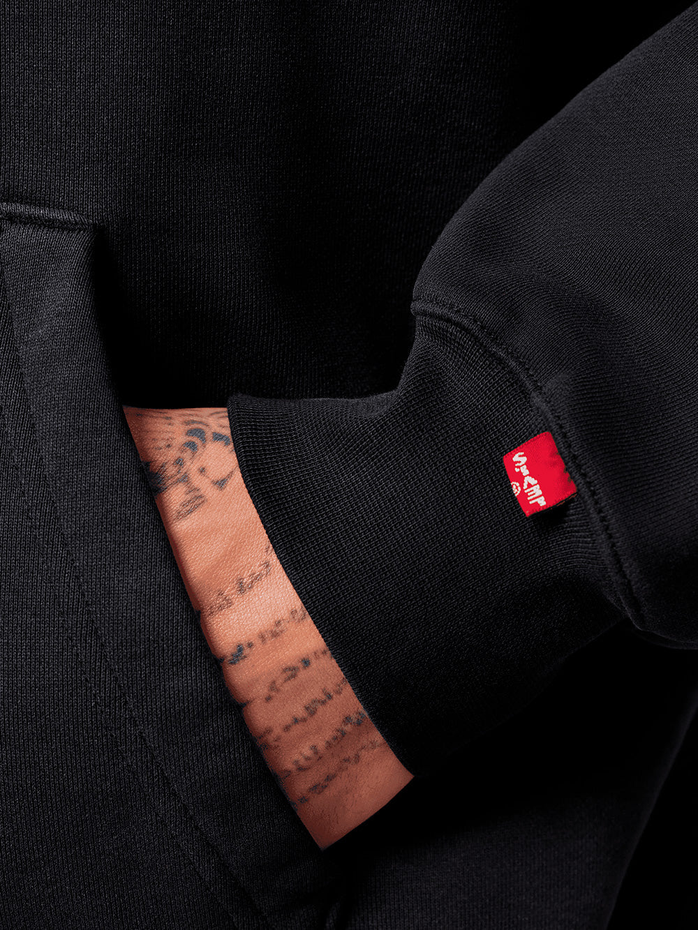 JORDAN Felpa con cappuccio nera e zip a due vie x Levi's Nero Urbanstaroma