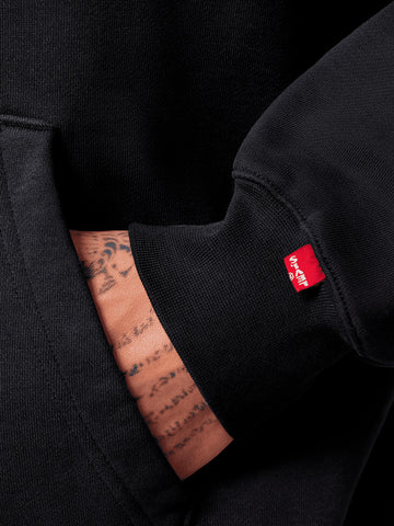 JORDAN Felpa con cappuccio nera e zip a due vie x Levi's Nero