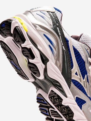 MIZUNO SL Wave Rider 10 bianche e argento con blu Bianco blu
