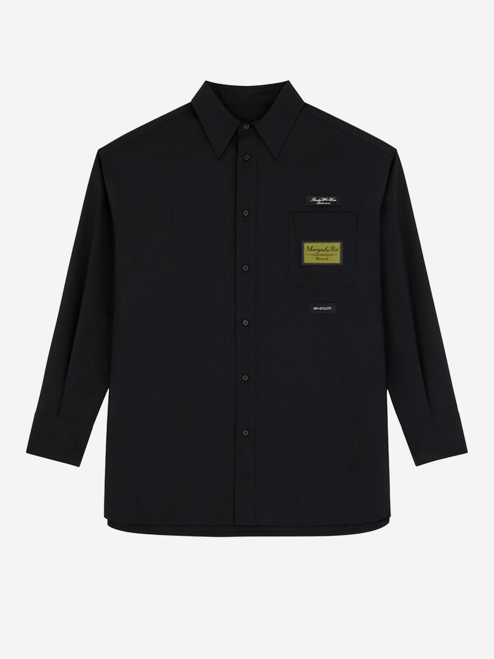 MM6 MAISON MARGIELA Camicia in misto lana nera con etichette e stitch sul retro Nero Urbanstaroma